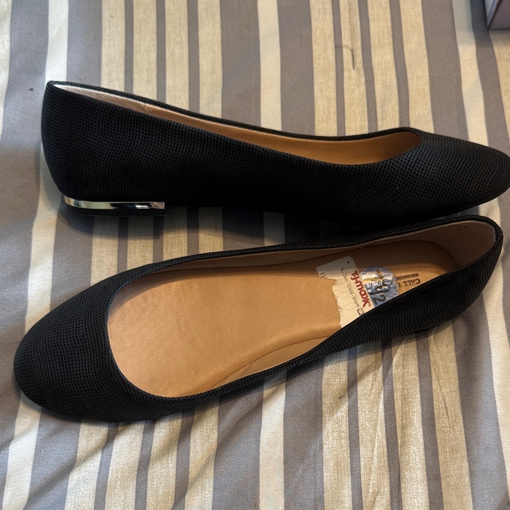 Call It Spring Black Textured Flats